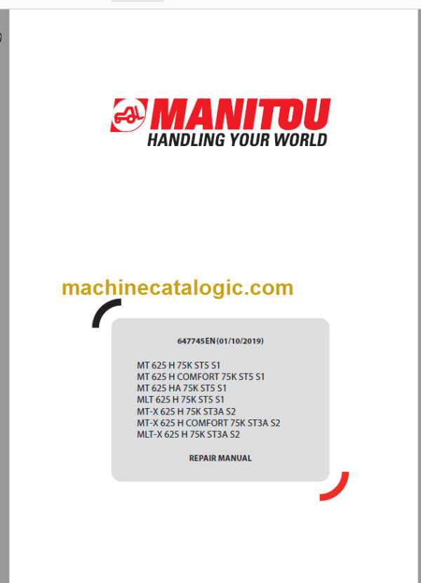 Manitou MT 625 H 75K ST5 Repair Manual