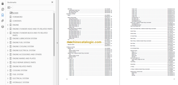 Komatsu PC210LC-11 Hydraulic Excavator Parts Book