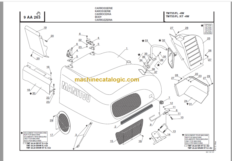 Manitou TMT55 FL 4W S 1-E2 PARTS MANUAL