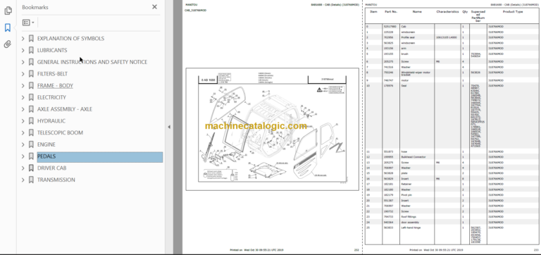 Manitou MT 732 ST3B Parts Catalogue