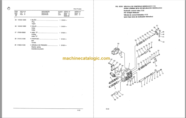 Komatsu D65E-8E Bulldozer Parts Book