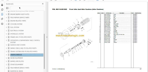 Komatsu PC210LC-11 Hydraulic Excavator Parts Book