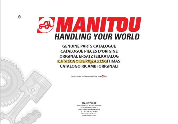 Manitou MT 932 ST3B Parts Catalogue