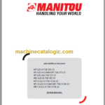 Manitou MT-X 625 H 75K ST3A Repair Manual