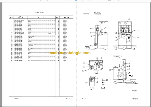 Komatsu FB15A-10 Parts Book China