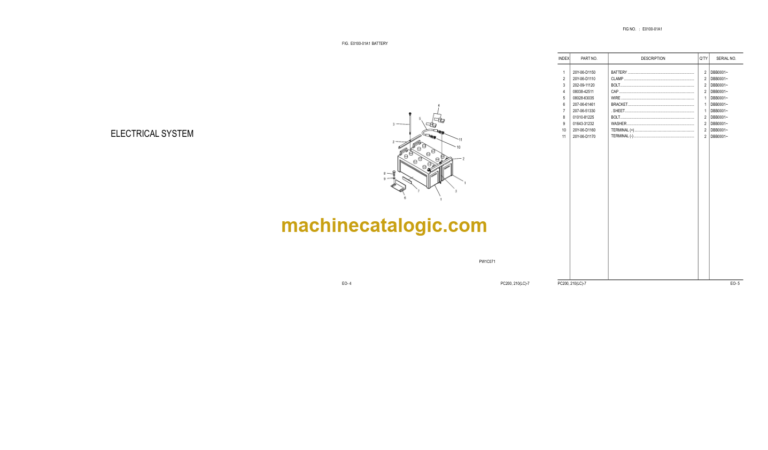 Komatsu PC200 PC200LC-7 PC210 PC210LC-7 Hydraulic Excavator Parts Book