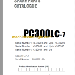 Komatsu PC300LC-7 Spare Parts Catalogue