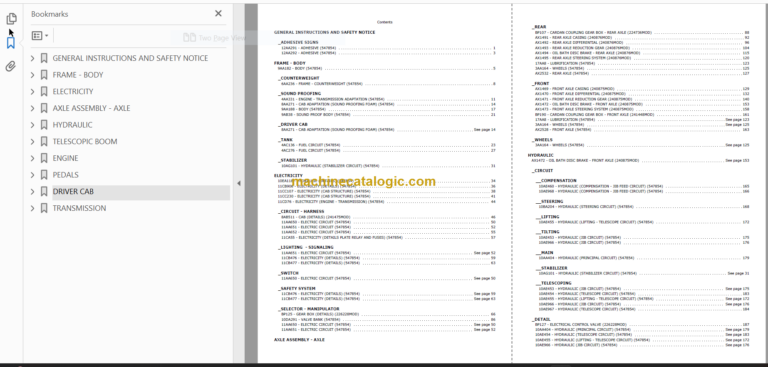 Manitou MT 1030 S S2 E2 Parts Catalogue