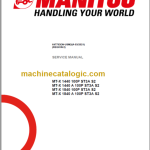 Manitou MT-X 1440 ST3A S2 Service Manual