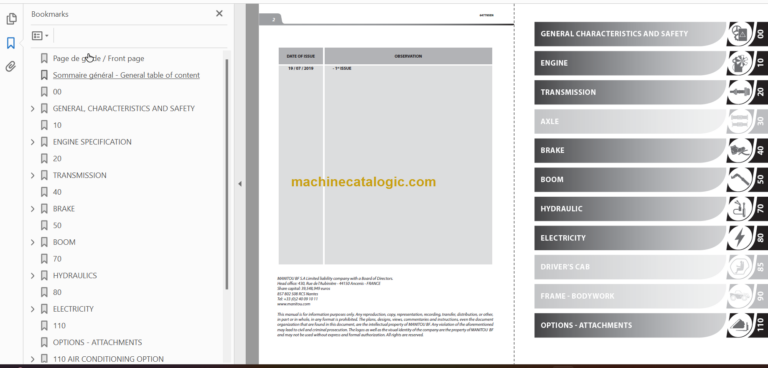 Manitou MT 933 EASY ST5 S1 Repair Manual