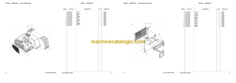 Komatsu PC200-8 Swing Yarder Hydraulic Excavator Parts Book