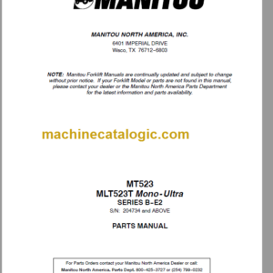 Manitou MT 523 Parts Manual