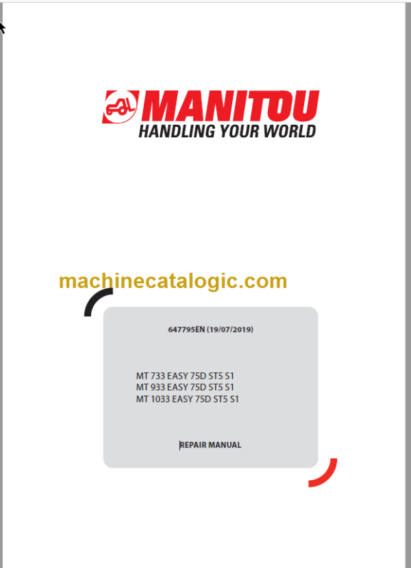 Manitou MT 1033 EASY ST5 S1 Repair Manual