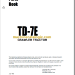 Komatsu TD-7E Crawler Excavator Parts Book