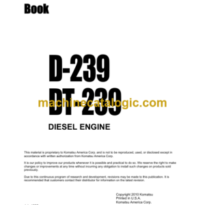 Komatsu D-239 DT-239 Diesel Engine Parts Book