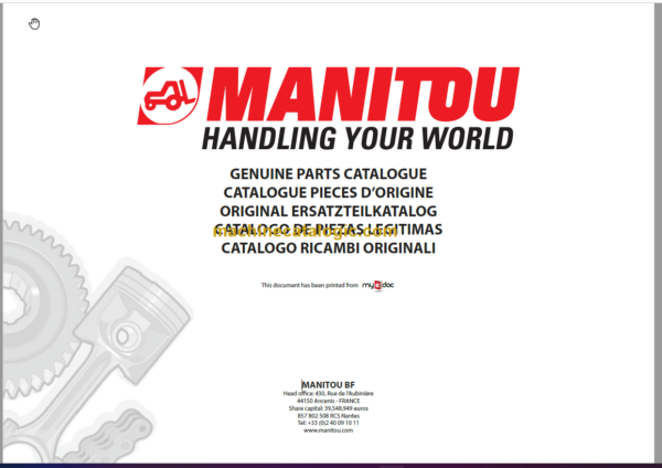 Manitou MT 727 SERIE C Parts Catalogue