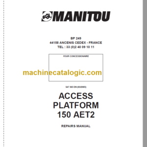 Manitou 150 AET2 Repair Manual