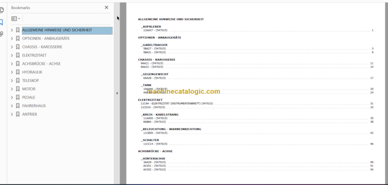 Manitou MT 727 SERIE C Parts Catalogue