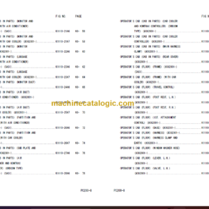 Komatsu PC200-8 PC200LC-8 Hydraulic Excavator Parts Book C67176 – C69999 C70000 And Up