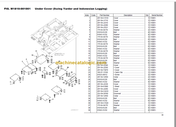 Komatsu PC200-8M0 Hydraulic Excavator Parts Book