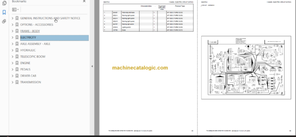 Manitou MT 1030 S TURBO S2 E2 Parts Catalogue