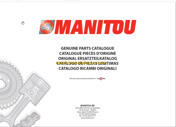 Manitou MT 1235 S S3 E3 Genuine Parts Catalogue