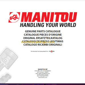 Manitou MT 927 SERIE C Parts Catalogue