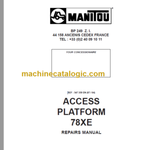 Manitou 78XE REPAIR MANUAL