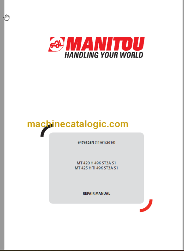 Manitou MT 425 H ST3A S1 Repair Manual