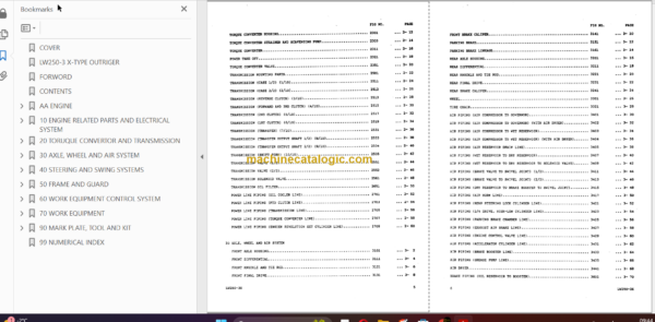 Komatsu LW250-3 Parts Book