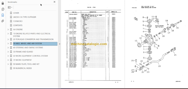 Komatsu LW250-3 Parts Book