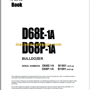 Komatsu D68E-1A D68P-1A Bulldozer Parts Book