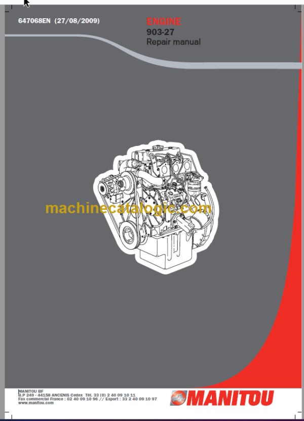 Manitou Perkins Engine 903-27 Repair Manual 647068EN