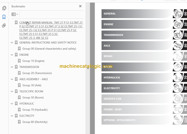 Manitou TMT 25I REPAIR MANUAL