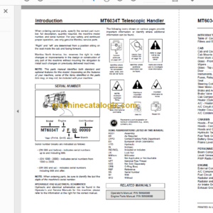 Manitou MT 6034T Parts Manual