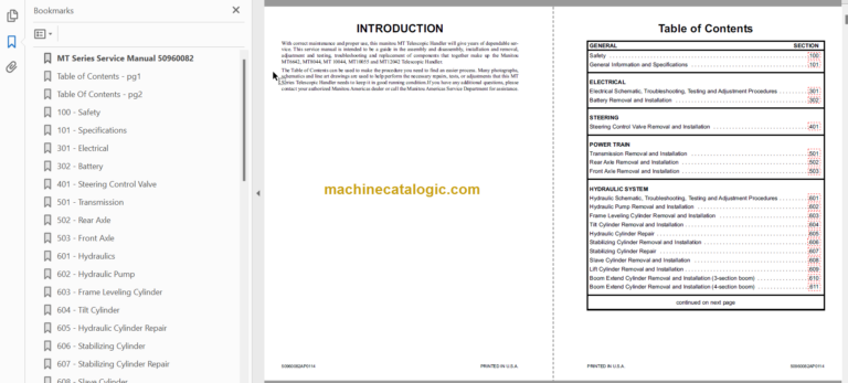 Manitou MT 6642 Service Manual