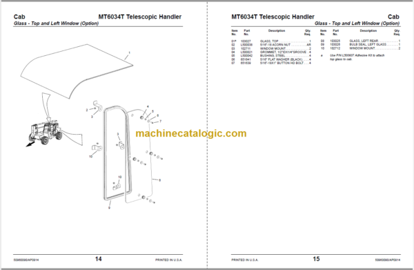 Manitou MT 6034T Parts Manual