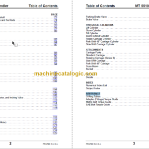 Manitou MT 5519 Parts Manual 50960057