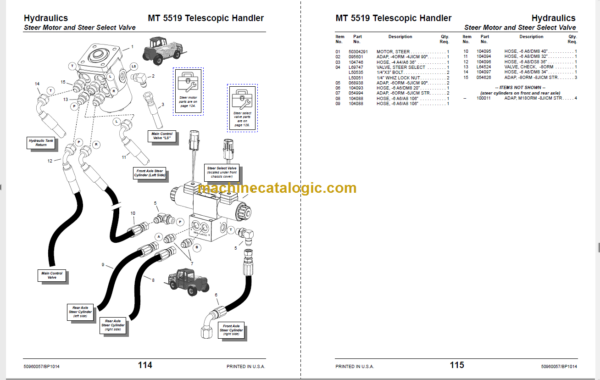 Manitou MT 5519 Parts Manual 50960057