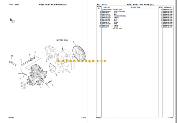 Komatsu WB93S-5 Parts Manual