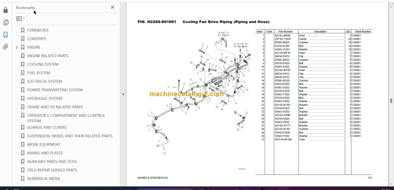 Komatsu WA380Z-6 Wheel Loader Parts Book