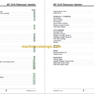 Manitou MT 5519 Parts Manual 50960027B