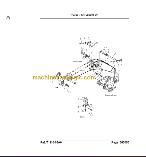 Komatsu PC300-7 SN J20001-UP Parts Catalog