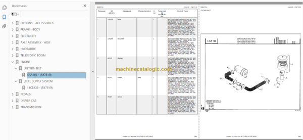 Manitou MT 728 Parts Catalogue