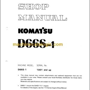 Komatsu D66S-1 Shop Manual