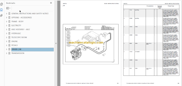 Manitou MT 1240 L TURBO S3 E2 Genuine Parts Catalogue