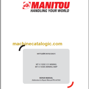 Manitou MT-X 1030 S S1 MINING Repair Manual