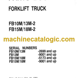 Komatsu FB10M FB13M-2 FB15M FB18M-2 Forklift Truck Parts Catalog