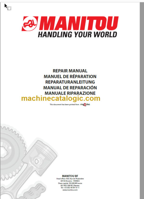 Manitou 100 SC 2 Repair Manual