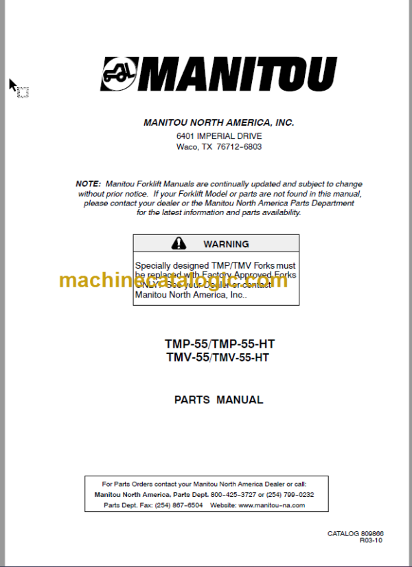 Manitou TMP-55 TMP PARTS MANUALS